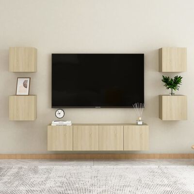 vidaXL Nástěnné TV skříňky 2 ks dub sonoma 30,5 x 30 x 30 cm
