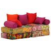 vidaXL 2m&iacute;stn&yacute; modul&aacute;rn&iacute; pouf patchwork textil