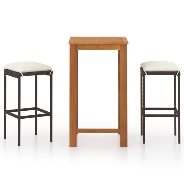 vidaXL 3d&iacute;ln&yacute; zahradn&iacute; barov&yacute; set s podu&scaron;kami hněd&yacute;