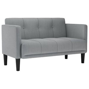 vidaXL Loveseat Sofa světle &scaron;ed&aacute; 111 cm textil