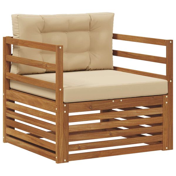 vidaXL Venkovn&iacute; pohovkov&aacute; souprava Masivn&iacute; ak&aacute;ciov&eacute; dřevo a polyester