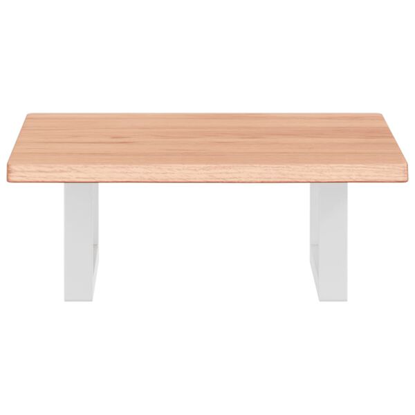 vidaXL Deska pod umyvadlo n&aacute;stěnn&aacute; ocel a masivn&iacute; dubov&eacute; dřevo