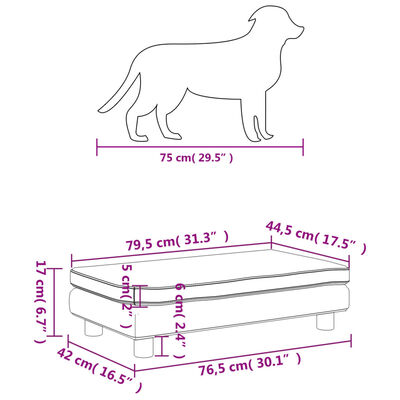 vida Pelíšek pro psa a prodlužovací díl hnědý 100x50x30 cm umělá kůže