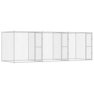 vidaXL Klec pro psa Stř&iacute;brn&aacute; 600 x 200 x 200 cm Pozinkovan&aacute; ocel