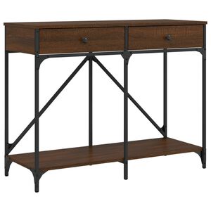 vidaXL Konzolov&yacute; stolek hněd&yacute; dub 100 x 39 x 78,5 cm kompozitn&iacute; dřevo