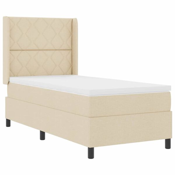 vidaXL Postel s boxspringem s matrac&iacute; Kr&eacute;mov&aacute; 200 x 100 cm textil