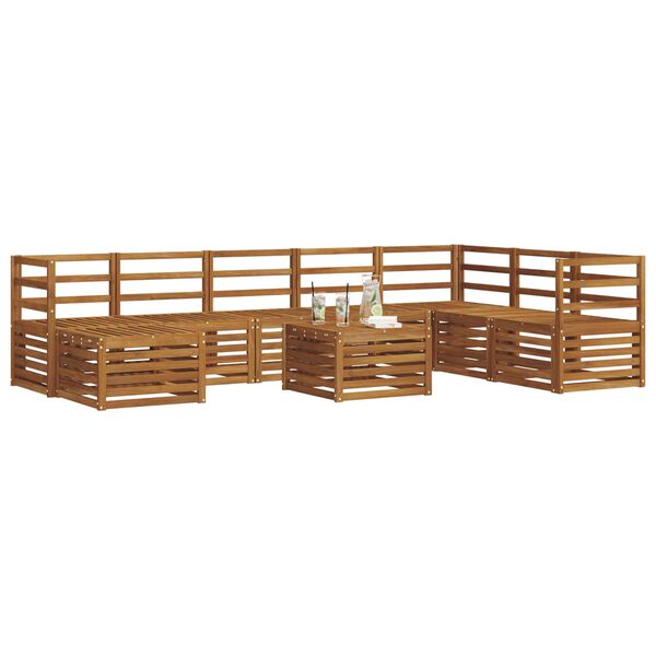 vidaXL Sedac&iacute; soupravy Př&iacute;rodn&iacute; Masivn&iacute; ak&aacute;tov&eacute; dřevo