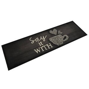 vidaXL Kuchyňsk&yacute; koberec omyvateln&yacute; &Scaron;&aacute;lek čern&yacute; 45 x 150 cm samet
