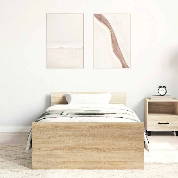 vidaXL R&aacute;m postele bez matrace dub sonoma 90 x 190 cm kompozitn&iacute; dřevo