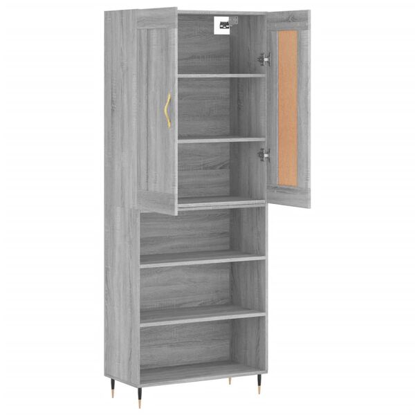 vidaXL Skř&iacute;ň highboard &scaron;ed&aacute; sonoma 69,5 x 34 x 180 cm kompozitn&iacute; dřevo