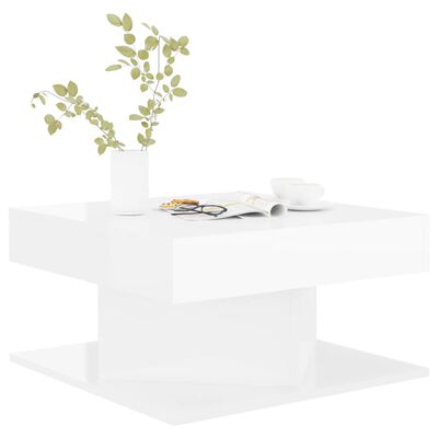 vidaXL Konferenční stolek bílý vysoký lesk 57x57x30 cm dřevotříska