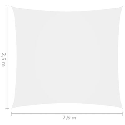 vidaXL Stínící plachta oxfordská látka čtvercová 2,5 x 2,5 m bílá