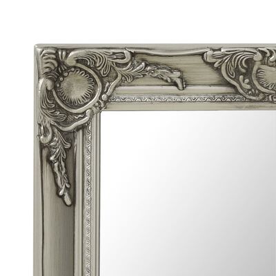 vidaXL Nástěnné zrcadlo barokní styl 60 x 60 cm stříbrné