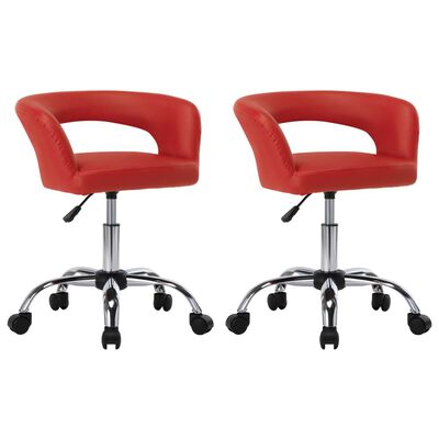 vidaXL Jídelní židle 2 ks červené umělá kůže