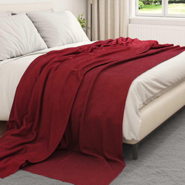 vidaXL Plažov&aacute; deka Bordeaux červen&aacute; 270 x 240 cm Fleece