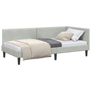 vidaXL Rohov&yacute; r&aacute;m postele s čelo Světle &scaron;ed&aacute; 80 cm x 200 cm samet