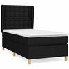 vidaXL Box spring postel s matrac&iacute; čern&aacute; 90x190 cm textil