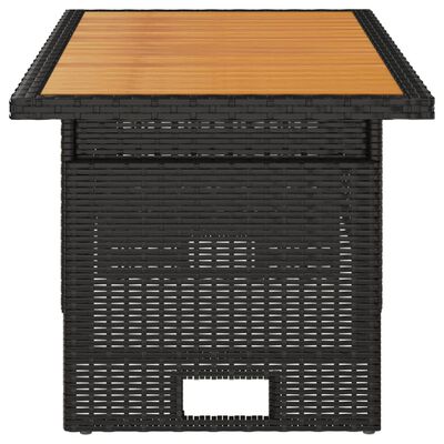vidaXL Zahradní stůl černý 100x50x43/63 cm masivní akácie a polyratan