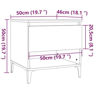vidaXL Odkládací stolek kouřový dub 50 x 46 x 50 cm kompozitní dřevo