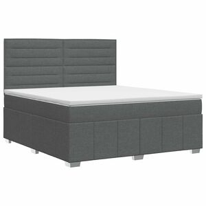 vidaXL Postel boxspring s matrac&iacute; Tmavě &scaron;ed&aacute; 140 x 190 cm Textil