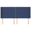 vidaXL Čelo postele typu u&scaron;&aacute;k modr&eacute; 183x16x118/128 cm textil