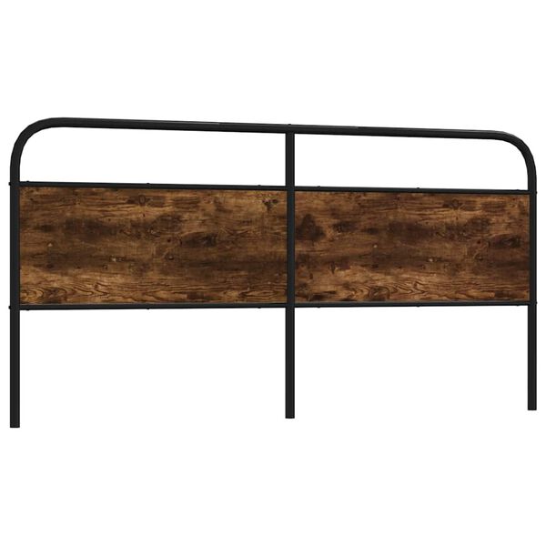 vidaXL Čelo postele kouřov&yacute; dub 180 cm ocel a kompozitn&iacute; dřevo