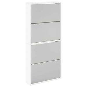 vidaXL Botn&iacute;k čtyřpatrov&yacute; zrcadlo b&iacute;l&yacute; 63 x 17 x 134 cm
