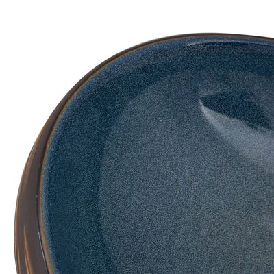 vidaXL Umyvadlo na desku hnědé a modré oválné 59 x 40 x 15 cm keramika