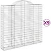 vidaXL Klenut&eacute; gabionov&eacute; ko&scaron;e 9 ks 200x50x180/200cm pozinkovan&eacute; železo
