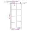 vidaXL Posuvn&eacute; dveře se sadou kov&aacute;n&iacute; čern&eacute; 102,5x205 cm ESG Glass