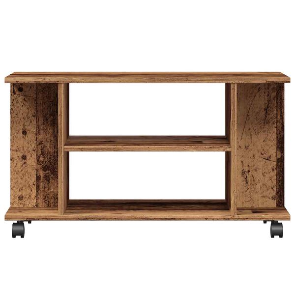 vidaXL TV stolek na kolečk&aacute;ch old wood 80x40x45 cm kompozitn&iacute; dřevo