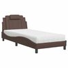 vidaXL Postel Viana s matrac&iacute; hněd&aacute; 90 x 200 cm uměl&aacute; kůže