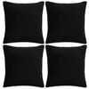vidaXL Povlaky na pol&scaron;t&aacute;ř 4 ks textil 80 x 80 cm čern&eacute;
