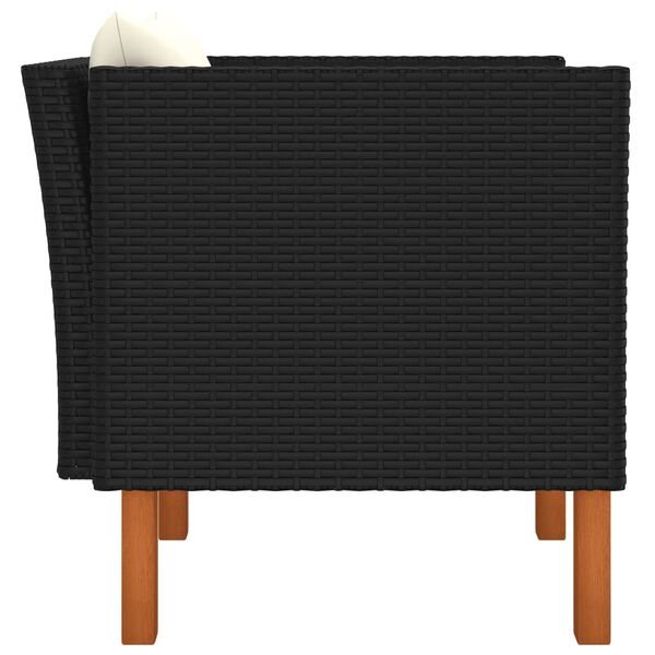 vidaXL Zahradní křeslo polyratan a masivní eukalyptové dřevo