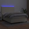 vidaXL Box spring postel s matrac&iacute; a LED kr&eacute;mov&aacute; 140x200 cm uměl&aacute; kůže