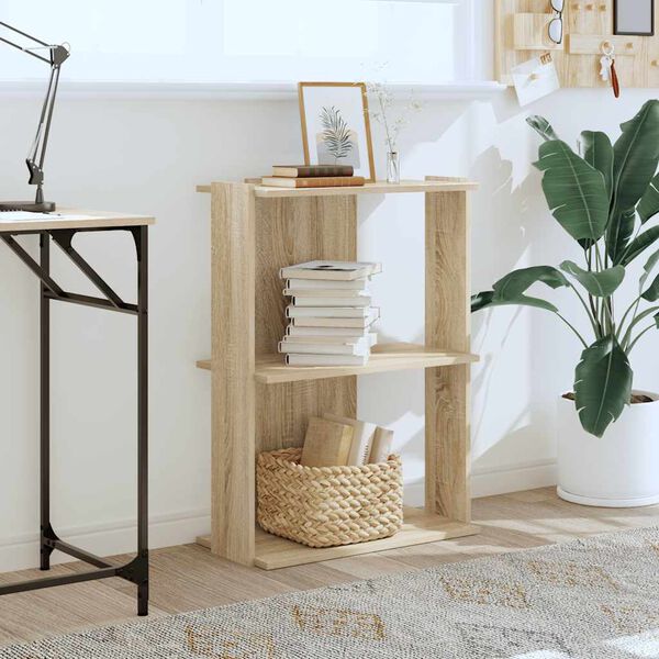 vidaXL Knihovna se 3 policemi dub sonoma 60x30x80 cm kompozit