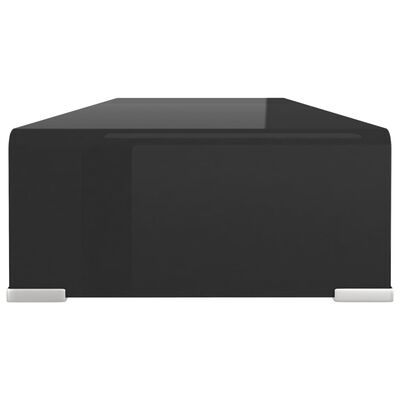 vidaXL TV stolek / podstavec na monitor sklo černý 80x30x13 cm