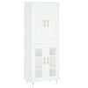 vidaXL Skř&iacute;ň highboard b&iacute;l&aacute; 69,5 x 34 x 180 cm kompozitn&iacute; dřevo