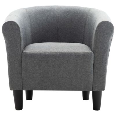 vidaXL 2dílná sada křeslo a stolička světle šedá textil