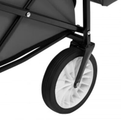 vidaXL Skládací ruční vozík se stříškou ocel šedý