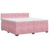 vidaXL Postel boxspring s matrac&iacute; s čelo Růžov&aacute; 200 x 200 cm Samet
