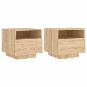 vidaXL Nočn&iacute; stolky s LED osvětlen&iacute;m 2 ks dub sonoma 40 x 39 x 37 cm