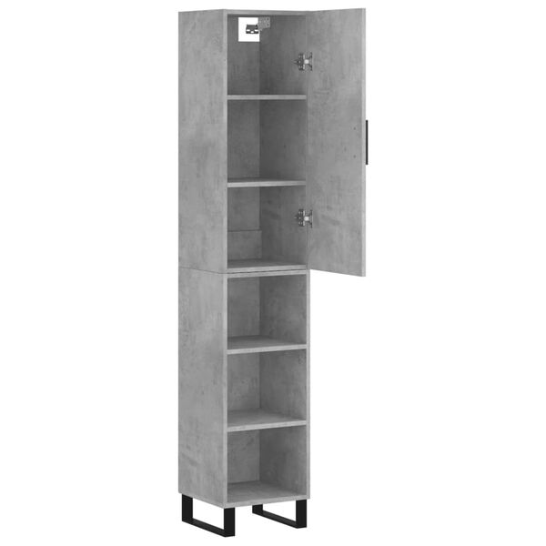 vidaXL Skř&iacute;ň highboard betonově &scaron;ed&aacute; 34,5x34x180 cm kompozitn&iacute; dřevo