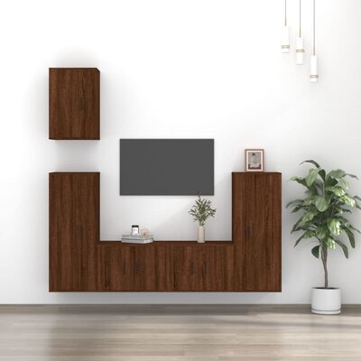vidaXL 5dílný set TV skříněk hnědý dub kompozitní dřevo