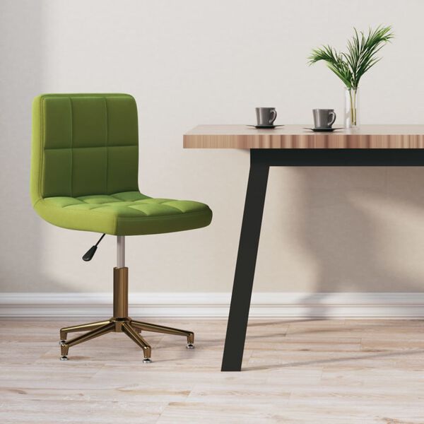 vidaXL Otočn&aacute; j&iacute;deln&iacute; židle světle zelen&aacute; samet