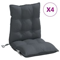 vidaXL Podušky na židli s nízkým opěradlem 4 ks antracitové oxford