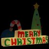 vidaXL Nafukovac&iacute; dekorace Merry Christmas s LED diodami 197 cm