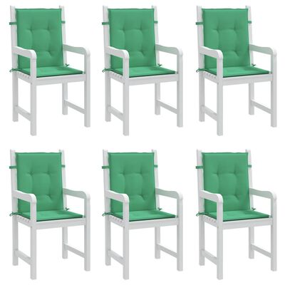 vidaXL Podušky na židli nízké opěradlo 6 ks zelené 100x50x3 cm oxford