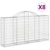 vidaXL Klenut&eacute; gabionov&eacute; ko&scaron;e 8 ks 200x30x100/120cm pozinkovan&eacute; železo