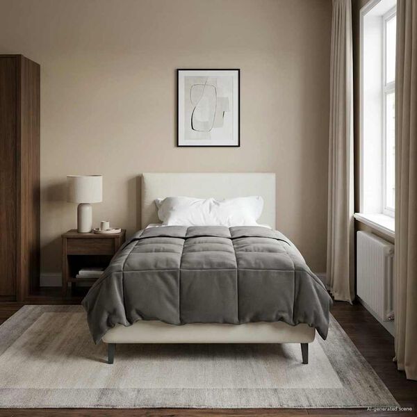 vidaXL Letn&iacute; přikr&yacute;vka &Scaron;něrov&aacute;n Světle &scaron;ed&aacute; 155 x 220 cm Mikrovl&aacute;kno